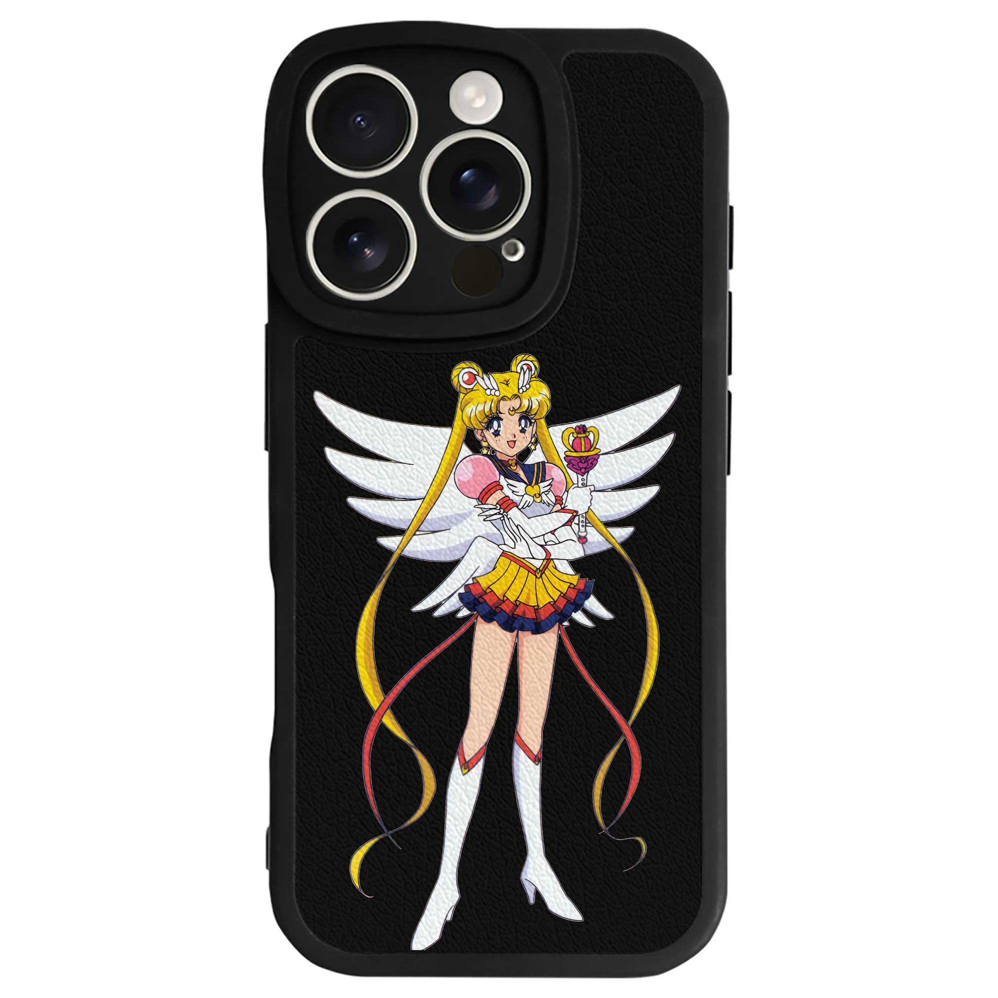 （画像用） 美少女戦士セーラームーン 月野 うさぎ つきの うさぎ Sailor Moon Tsukino Usagi 【iPhone 16シリーズ対応】シリコンスマホケース（レザー調） 材質：シリコン